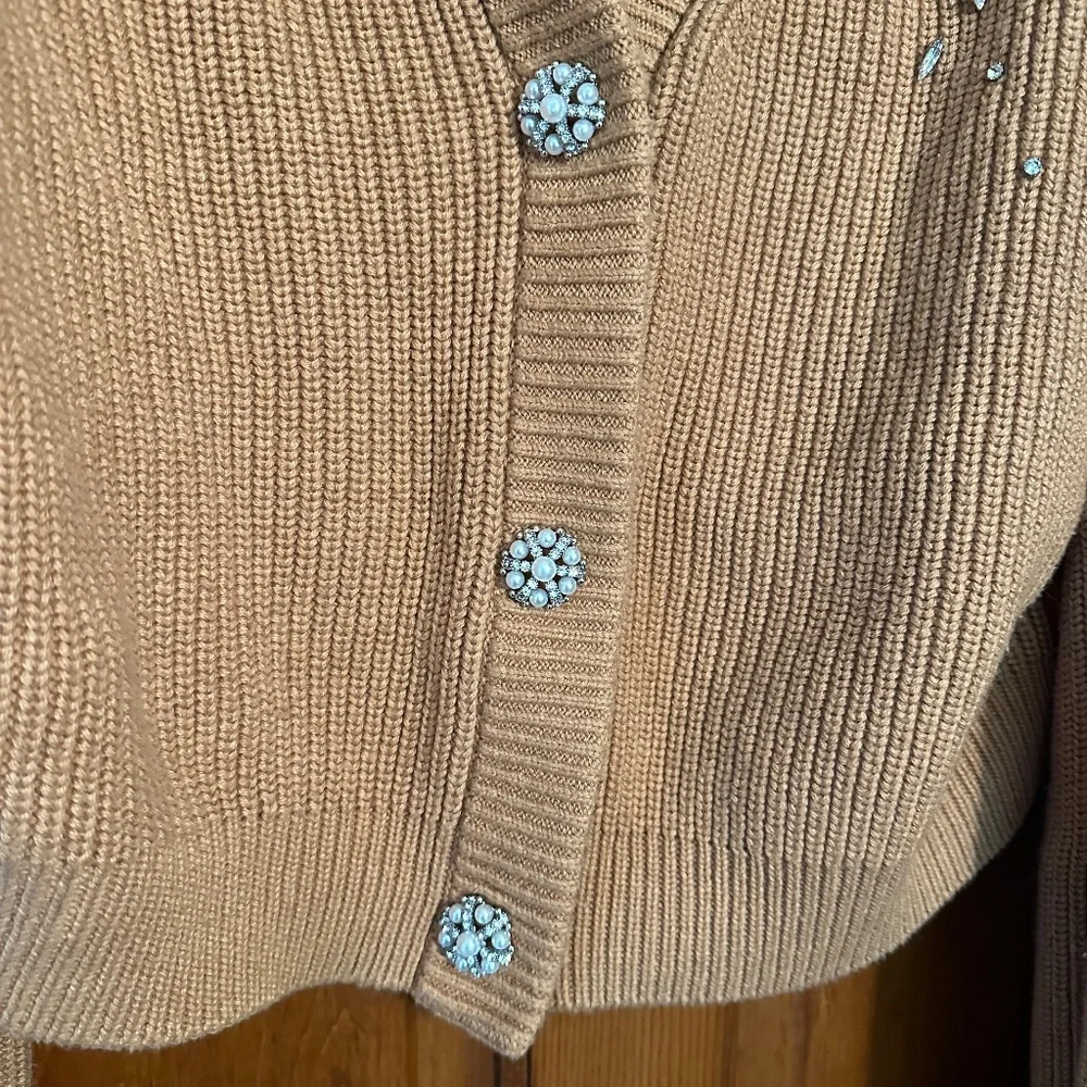 Self-Portrait Diamante Embellished Rib Knit Cardigan XL - Picture 10 of 14